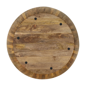 Table basse ronde en bois de manguier massif, style européen, finition naturelle, pour salon, meubles en bois pour la maison - Product Image 5