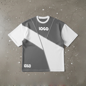 Custom Logo Print Contrast Panelled Tee Piping Raglan Sleeve Oversized <b>Patchwork</b> Heavy Cotton Streetwear Men T-<b>Shirt</b> - Product Image 1