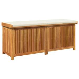 Solid Acacia Wood <b>Cushion</b> Box 59.1 X 19.7 X 23.8 In Outdoor Storage Unit <b>Rectangular</b> Multifunctional - Product Image 2