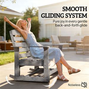 Sedia a dondolo grigia per giardino - Panchine da patio - Product Image 3