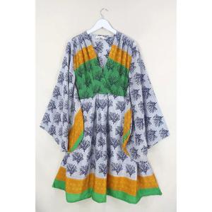 Robe longue bohème imprimée pour femme, col en V profond, sans manches, coupe ample, décontractée, pour la plage et les vacances, 100 % lin, écologique, lavable - Product Image 2