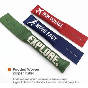 Washable Woven Zipper <b>Puller</b> with Custom Logo Lightweight Zip Pull Tab for Outdoor Products Sportswear and Bags Accessories - Product Image 3