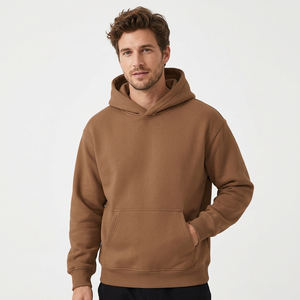 Sweat-shirt à capuche oversize pour homme, couleur unie, en molleton anti-plis, pull décontracté, vêtement d'hiver, 100% coton tricoté BD - Product Image 4
