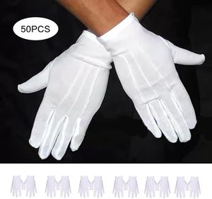 25 Pairs <b>White</b> Gloves for Men,Formal Marching Band & Pallbearer Usher Gloves, Can be Used for Servers, Funerals and Costume - Product Image 3