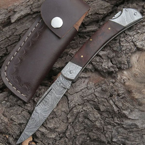 Handmade Damascus Steel Folding Pocket Knife Premium Patterned Steel Outdoor <b>Camping</b> Hiking Fishing Travel Everyday Utility <b>Tool</b> - Product Image 6