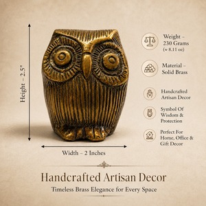 SHUBHAM <b>Owl</b> <b>Garden</b> <b>Ornament</b> Brass Animal Sculpture Gold-Plated Finish Customized Casting Decor Antique Modern Thanksgiving Patio - Product Image 2