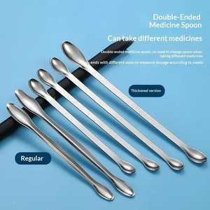 BAFA SURGICAL INSTRUMENTS 1 ud. Cuchara dosificadora de acero inoxidable de doble punta para uso en laboratorio, farmacia y muestras de reactivos - Product Image 5