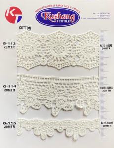 Fil de dentelle 100 % coton hydrosoluble pour vêtements d'enfants et broderie DIY style vintage - Chapeaux, chaussures et sacs - Approvisionnement immédiat - Product Image 3