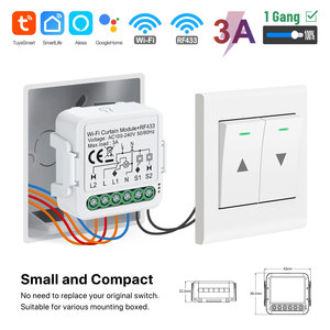 โมดูลสวิตช์ม่านอัจฉริยะ Tuya WiFi RF 433MHz มินิ DIY มอเตอร์ม่านม้วนแบบรีเลย์ ใช้งานร่วมกับ <span class=keywords><strong>Alexa</strong></span> Google Home PST-C01+RF - Product Image 2