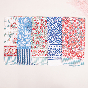 Vintage Premium Hand-Block Printed Kerchief Cotton <b>Scarf</b> Ethnic <b>Square</b> Multifunctional Handkerchief Colorful Bandana Fashion - Product Image 4