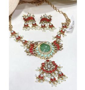 ชุดสร้อยคอพร้อมต่างหูงานแฮนด์เมดเคลือบทองคุณภาพเยี่ยม ดีไซน์โดดเด่น เหมาะสำหรับงานแต่งงาน - Product Image 2