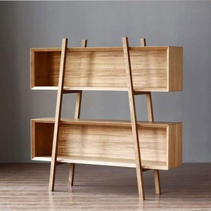 <b>Modern</b> Wooden Ladder <b>Shelf</b> Bookcase 2-Tier Freestanding Backless Design for Living Room Home Furniture - Product Image 3
