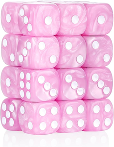 Juego de Dados de Resina Hechos a Mano con Detalles Metálicos, Dados de Juego de Seis Caras, Piezas de Juego Coleccionables de Mesa, Forma Redonda - Product Image 5