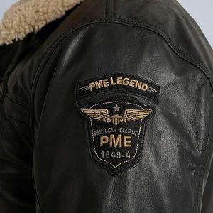 Chaqueta de cuero genuino negra para hombre, estilo motero premium, chaqueta informal de exterior, chaqueta de cuero PME Legend, negra - Product Image 5