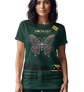 T-shirts pour femmes, vintage, imprimés, tricotés, 100% coton, respirants, écologiques, logo personnalisé, manches papillon, manches courtes - Product Image 6