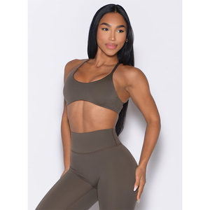 Women's High Support Lightweight Sports Bra Soft Padded Quick Dry Stretchy <b>Mesh</b> Insert Fitness <b>Top</b> Breathable Print Solid Front - Product Image 4