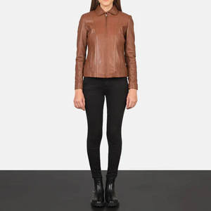 Premium <b>Women</b> <b>Vintage</b> Genuine Leather <b>Jacket</b> Stylish Slim Fit Long Sleeve Windproof Casual Biker <b>Jacket</b> New Arrival - Product Image 4