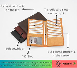 High Quality Lightweight Mens Genuine Leather <b>Wallet</b> Custom Logo Design Rfid Protection Premium Card <b>Holder</b> Designer Factory New - Product Image 4