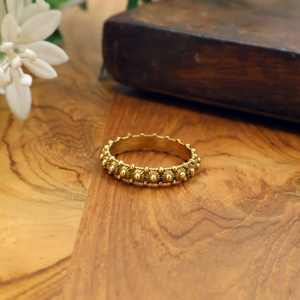 Anillo de banda con cuentas doradas para mujer, anillo texturizado con puntos, estilo minimalista |   Joyería de Moda al por Mayor - Product Image 2