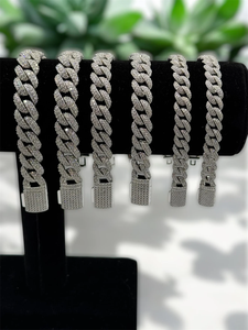Cuban Link D-VVS1 Clarity Moissanite Diamond Bracelet 925 Silver Iced Out Chain Luxury Hip Hop Jewelry for <b>Men</b> Women Gift - Product Image 5