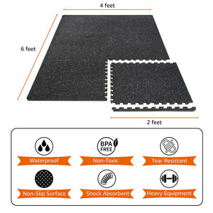 Comfortable Rubber <b>Interlocking</b> Gym Tiles Workout <b>Floor</b> <b>Mats</b> Rubber <b>Interlocking</b> Gym Tiles Shock Absorbing Design - Product Image 2