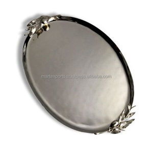 Luxury Handmade Decorative Modern Metal Serving Tray with Sturdy Frame for Serving Refreshments and <b>Sweets</b> - Product Image 1