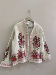 Veste en coton TNT imprimée à la main, style bohème, pour femmes - Product Image 3