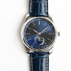 Montre mécanique automatique pour homme, bracelet en acier inoxydable de luxe Eternal Platinum, cadran noir, décontractée, voyage, affaires, phase de lune - Product Image 3