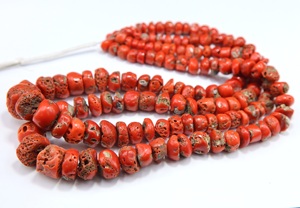 Perles rondes lisses en corail rouge italien, pierres précieuses naturelles en corail, brin pour la fabrication de colliers, bracelets et bijoux - Product Image 3