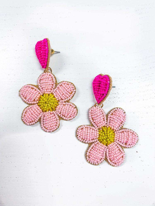 Pendientes Bordados con Cuentas de Semillas, Diseño Floral, Hechos a Mano, Multicolores, para Mujeres y Niñas, por MD HANDICRAFTS - Product Image 5