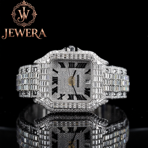 Mens High Quality Hip Hop Moissanite Diamond Stainless Steel Watch Glass Luxury Jewelry Accessory for Weddings Parties Festivals - Product Image 1