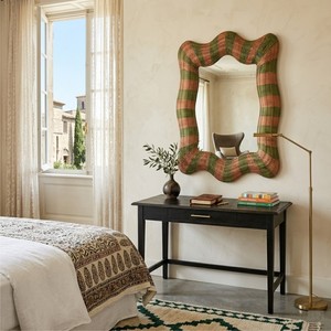 Miroir mural en rotin tressé à la main, style rustique bohème, miroir festonné pour chambre à coucher, salon, décoration naturelle pour la maison, fabriqué au Vietnam - Product Image 5