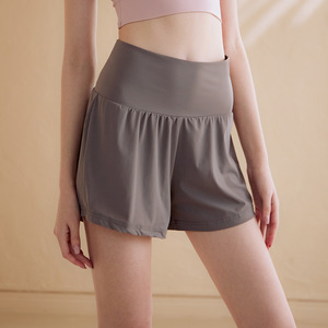 Shorts de yoga sans couture taille haute pour femmes, grande taille, personnalisés, avec compression et effet froncé, respirants, pour la course et le fitness - Product Image 3