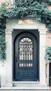 Puerta Principal Moderna de Hierro Forjado Resistente a la Oxidación con Arco Decorativo, Superficie Acabada, Seguridad Antirrobo, Uso Exterior - Product Image 2