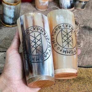 Viking Style Horn Beer Mug Handmade Buffalo <b>Cup</b> <b>Reusable</b> Wine Glass Classic Eco-Friendly Durable for Party Use - Product Image 3