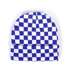 Gorro de Punto a Cuadros Rosa, Unisex, Gorro de Invierno, Estilo Casual, Talla Adulto 56-58 cm, 100% Acrílico, Tejido por Computadora - Product Image 5