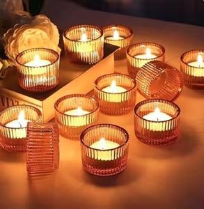 Bougie votive en verre pour événements, porte-bougie pour la Saint-Valentin, Noël, mariage, dîner, fête, meilleur cadeau, bougie votive parfumée avec pot en verre - Product Image 1