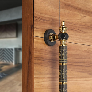 Antique Brass and Black Metal Door Pull Handle Decorative Long Metal Handle Vintage Style Hardware for Wooden Entry Doors Home - Product Image 3