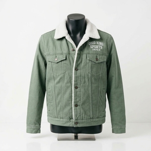 <b>Men's</b> Denim Sherpa <b>Jacket</b> Winter Warm Fleece Lined <b>Trucker</b> <b>Jacket</b> Wholesale Custom Denim <b>Jacket</b> Manufacturer - Product Image 1
