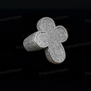 Unisex Luxury Hip Hop Moissanite Prong <b>Set</b> Wide Pav <b>Ring</b> 925 <b>Sterling</b> <b>Silver</b> Iced Band GRA Certified Jewelry - Product Image 3