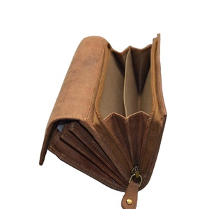 Handmade Genuine Leather <b>Long</b> <b>Wallet</b> Vintage Fold Closure Unisex Daily Use Brown - Product Image 2