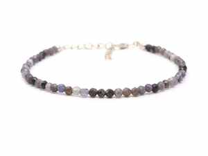 สร้อยข้อมือลูกปัดพลอยไอโอไลต์ทรงกลมเจียระไนธรรมชาติ ขนาด 3 มม. สร้อยข้อมือหินทำมือแบบเรียบง่ายสำหรับผู้หญิงและผู้ชาย ราคาขายส่งจำนวนมาก - Product Image 6