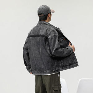Veste en jean pour homme, col montant classique, manches longues, coupe ajustée, élégante, confortable, durable, respirante, réversible, 100% coton, fermeture avant rapide - Product Image 4
