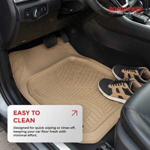 Roadpower (RP-RBR-1515) Universal All-Weather Heavy Duty <b>Rubber</b> Built Car <b>Floor</b> Mats With Deep Tread Pattern & Easy to Clean - Product Image 3