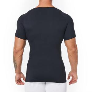 Men's Black Short Sleeve Compression Shirt Quick Dry Spandex Polyester Athletic <b>Top</b> - Product Image 2