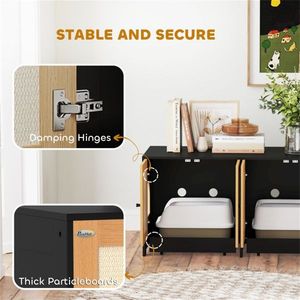 Lettiera Automatica XXL per Gatti, Design Carino in Plastica con Funzione di Facile Pulizia e Forma Quadrata per una Comoda Pulizia degli Animali Domestici - Product Image 3