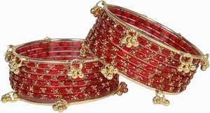 Highest Selling Viral Trendy Multicolor Golden Kashmiri Jhumki <b>Bangles</b> <b>Set</b> Bridal Wedding Party Wear Premium Wholesale Price - Product Image 6