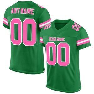 Venta al por Mayor Directa de Fábrica, Jersey de Fútbol Auténtico Personalizado en Verde Hierba, Rosa y Blanco - Product Image 1