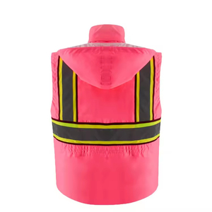 Chaleco de seguridad reflectante de alta visibilidad, impermeable y resistente al agua, personalizado, unisex, en venta. - Product Image 3