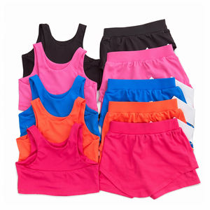 Conjunto Deportivo de Verano para Mujer, con Estampado, Transpirable, Sujetador Deportivo y Pantalones Cortos para Correr, Elástico en 4 Direcciones, Spandex/Nailon, para Gimnasio - Product Image 1